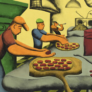 Nick Dahlen, Pizza place study (detail), 2025. Courtesy of The Hole