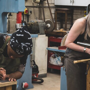 Artists in the artspace. Courtesy of YSP Gallery