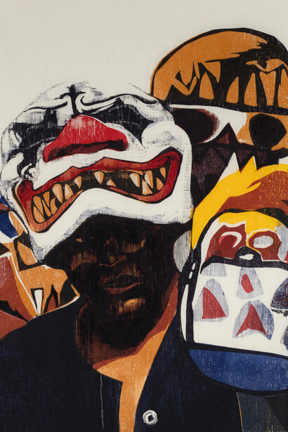 Adrián Arguedas Ruano, Doble calavera (detail), 2019. Courtesy of Craig Krull Gallery
