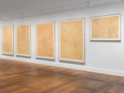 Charles Gaines, Ciphering african acacias and supreme court decisions, exhibition view. Courtesy of Hauser & Wirth Gallery
