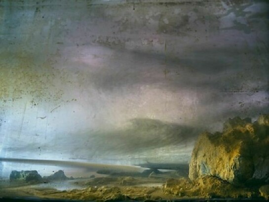 Kim Keever, Less Than Strangers, 2000, C-print with 2” border 1/3, 50” x 67”, Courtesy Charles Banks Gallery