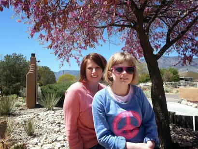 Author Amy Daniels with her special needs daughter, on vacation in New Mexico