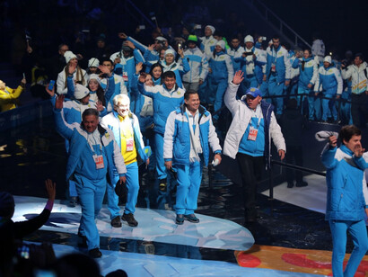 Gli azzurri alla cerimonia di apertura delle Universiadi di Almaty 2017