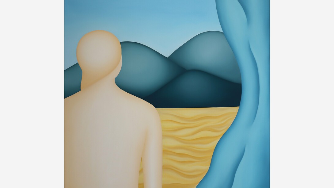 Anaja Hvastija Gaia,
Beyond the Mind’s Horizon, 2024,
Oil on canvas,
39 x 39 inches. Courtesy of the artist and Allouche Gallery