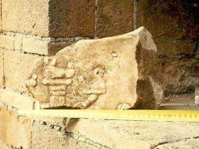Additional fragment of the front panel of the sarcophagus with Jewish emblems now in Berlin, Germany