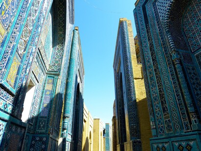 Shakhi-Zinda Necropolis in Samarkand, Uzbekistan