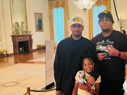 Gary Lewis with family and friends visiting the White House