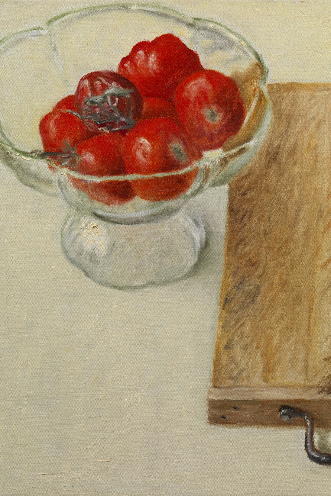 Avigdor Arikha, Tomatoes in a Glass Bowl and Chopping Board, 1998