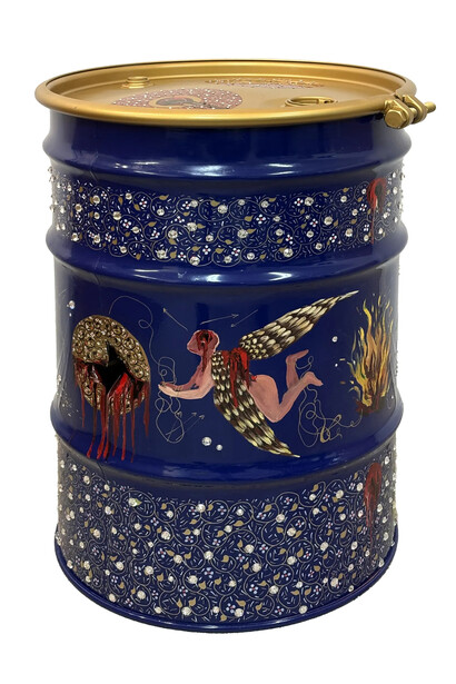 Shiva Ahmadi, Oil barrel #32, 2026. Courtesy of Haines Gallery