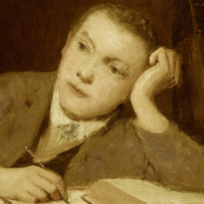 «Muchacho escribiendo», Albert Anker