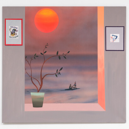 Charlie Roberts, Endless Summer, 2023, acrylic on linen, 59.1x55.1 inches. Courtesy the artist and Anna Zorina Gallery