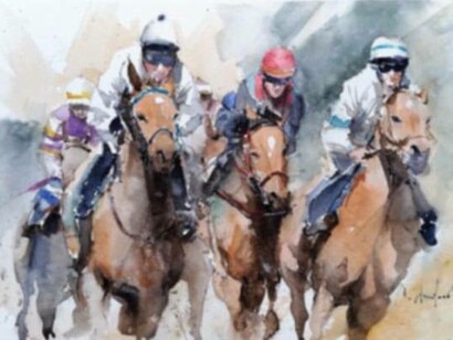 Roberto Andreoli, La corsa, acquerello