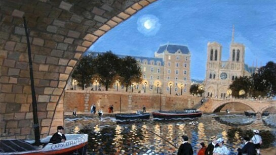 Fabienne Delacroix, Sous le pont coule la Seine, 2013, Acrylic On Canvas, 10½" x 13¾"