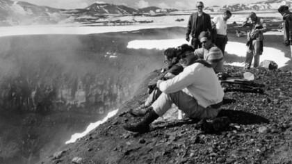 The NASA astronauts, during their training period in Iceland