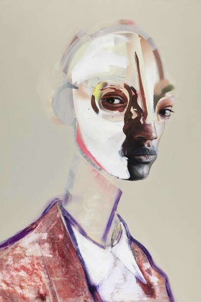 David Booth (b. 1986), Unit, 2018. Oil, acrylic and spray paint, 80 x 60cm. © David Booth. Photo © National Gallery of Ireland