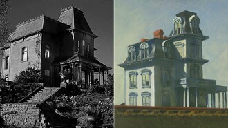 El diseño del Hotel Bates en Psicosis se inspira directamente en Casa junto a la vía del tren de Edward Hopper, trasladando a la pantalla el mismo clima de aislamiento y tensión que transmite la pintura