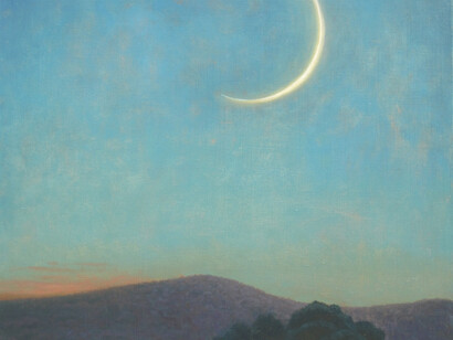 John Beerman, Grandfather Mountain, New Moon (detail), 2014, oil on linen, 22 x 26 inches, Courtesy Tibor de Nagy Gallery, NY