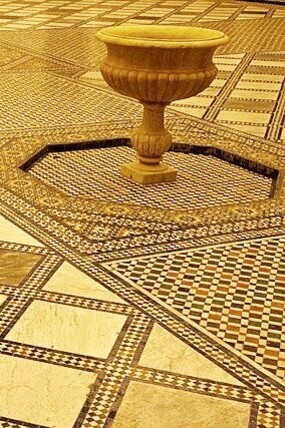 Tiled fountain in Musée de Marrakech, Morocco 