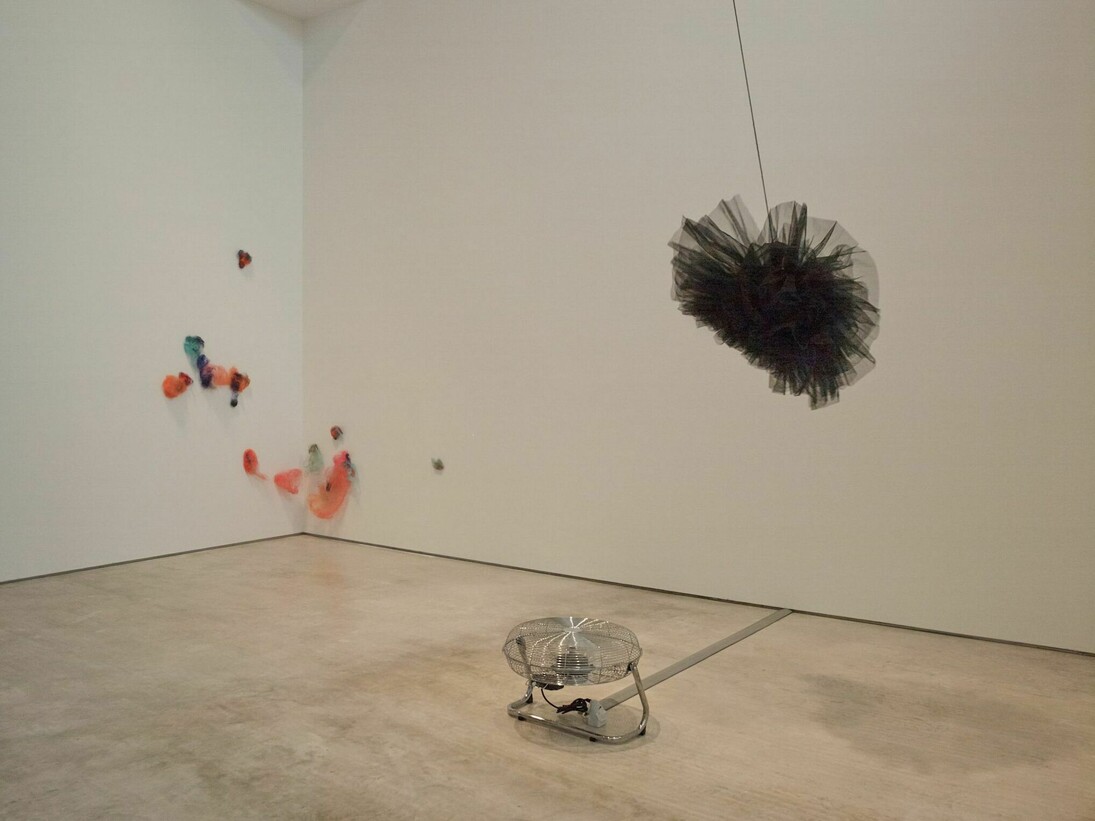nstallation view of Entangled: Threads & Making, Turner Contemporary. From left to right, Laura Ford, Penguins, 2012 and Annette Messenger, Le Tutu Desant, 2013. Courtesy Turner Contemporary Photo: Stephen White