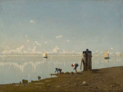 Guglielmo Ciardi, Mattino sulla laguna, 1875 circa, olio su tela, 73 x 98 cm. Courtesy of Galleria Bottegantica