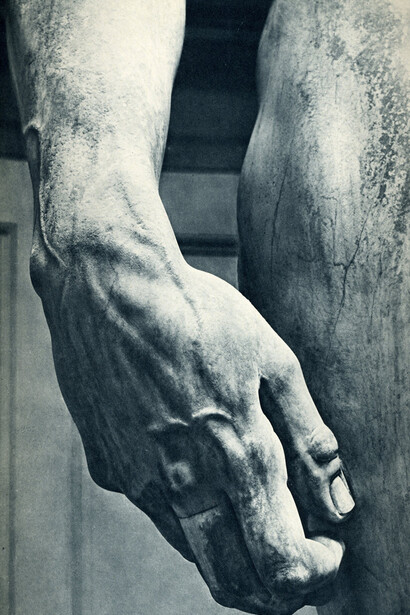 Dettaglio mano del David (1501-1504), Michelangelo, Galleria dell'Accademia, Firenze