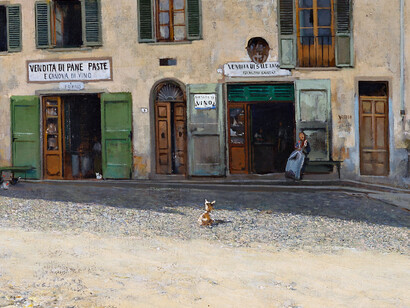 Telemaco Signorini, Settignano, olio su tela 24 x 65,5 cm