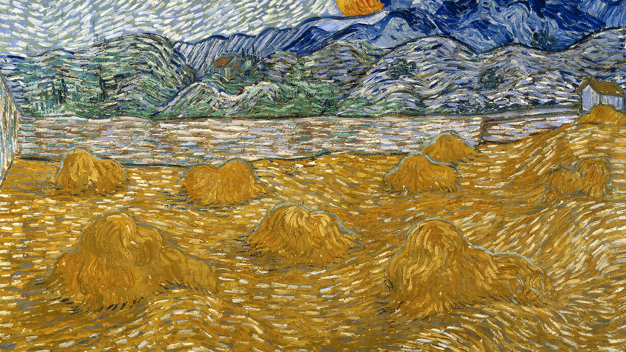 Vincent van Gogh, Paesaggio con covoni e luna che sorge, Olio su tela, cm 72 x 91,3, 1889 Kröller-Müller Museum, Otterlo © Kröller-Müller Museum, Otterlo