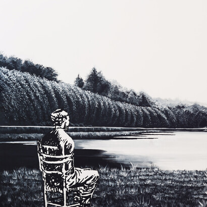 Farhad Moshiri, "Captive" (detail) 2014, Acrylic and beads on canvas on board, 118 1/8 x 59 1/16 inches / 300 x 150 cm, Courtesy Galerie Perrotin