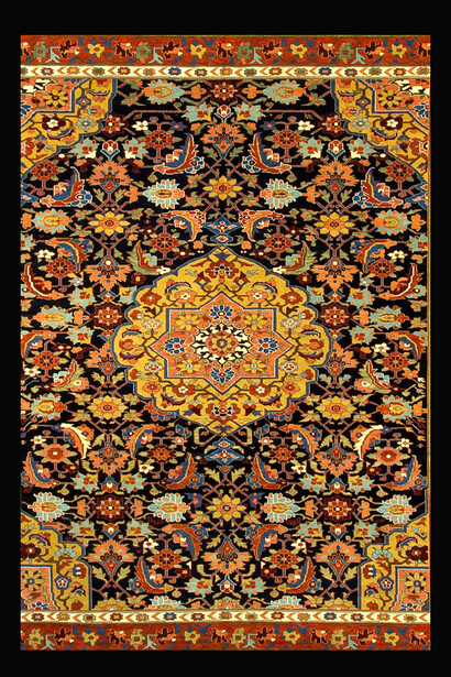 Contemporary natural dye Turkish carpet, Herati design