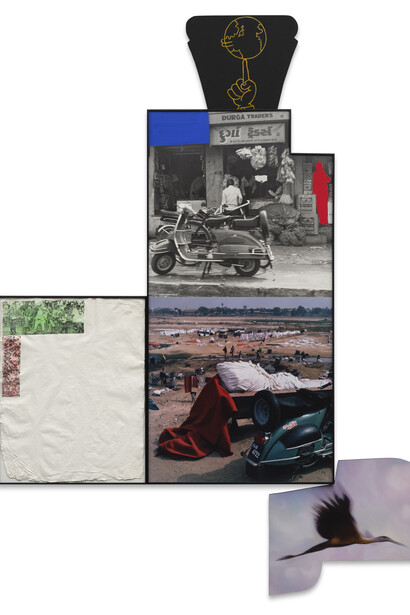 John Baldessari, Street scene (with red and blue intrusion), Landscape (with red shape), 1992. Courtesy of Sprüth Magers Gallery