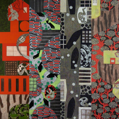 Marianna Bussola, Ciclo dei mesi (work in progress), acrilici e matite su tela, dettaglio
