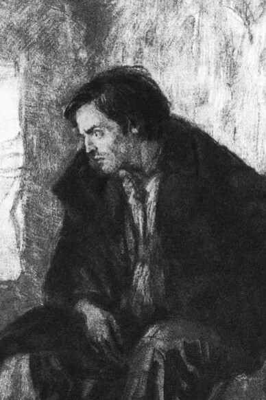 D. A. Shmarinov’s 1945 illustration of Raskolnikov from Dostoevsky’s Crime and Punishment