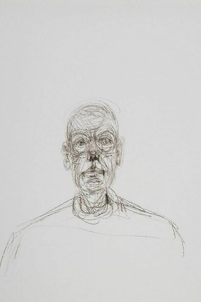 Alberto Giacometti, Buste d'homme, 1959-1965, Lithographic crayon on transfer paper, 42 x 32.5 cm. Collection Fondation Giacometti, Paris © Estate Giacometti (Fondation Giacometti and ADAGP, Paris) 2014