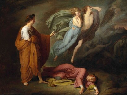 Ary Scheffer. Dante and Virgil encountering Paolo and Francesca, 1835 ca