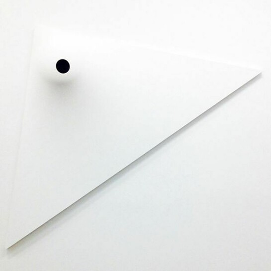 Norio Imai, White Ceremony - 90 Degrees, 1967/2013, 35 ½ x 71 x 7 inches, 90 x 180 x 17.8 cm - Acrylic, cotton cloth, plastic mold