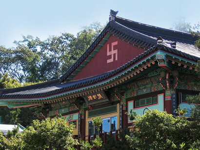 Swastika on a temple in Korea