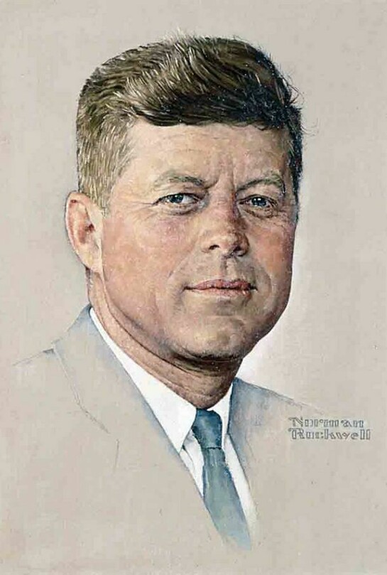 Norman Rockwell. Portrait of John F. Kennedy. Cover illustration for The Saturday Evening Post, October 29, 1960. © 1960: SEPS. Norman Rockwell Museum Collections