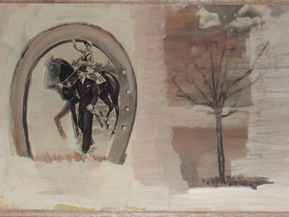 Gian Marco Montesano, Signal 3, 1972, tecnica mista su carta intelata, 32 x 45 cm