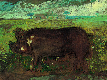 © Antonio Ligabue, Scrofa (Maiale), 1940. Cortesía del Museo Histórico de la Infantería