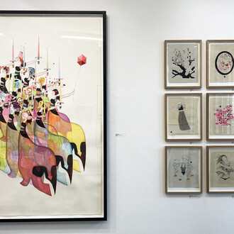 The ArcherLebourgeoisMichaelsPopeSmallhornWilson Show, exhibition view. Courtesy of Jealous Gallery 