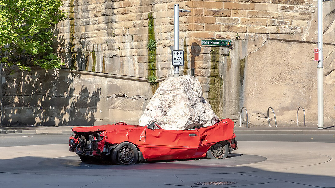 "Still Life with Stone and Car" (2019), Jimmie Durham