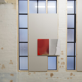 Ian McKeever, Against Architecture 21, 2013, 35 X 21cm, acrylic and oil on canvas on wood /silver gelatine photograph mounted on wood. Image courtesy of the artist and Matt's Gallery, London.