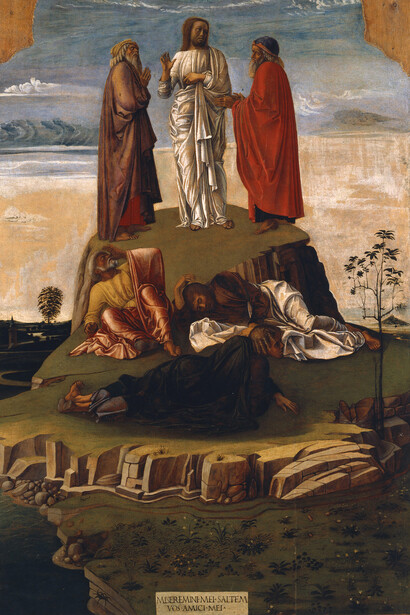 Giovanni Bellini, La Transfiguration du Christ, 1453-1455, Huile sur bois - H.134 ; L.68 cm, Venise, Museo Correr © Archivi fotografi co - Fondazione Musei Civici di Venezia