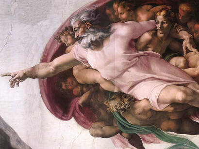 Dettaglio La creazione di Adamo, Michelangelo, Cappella Sistina, Roma