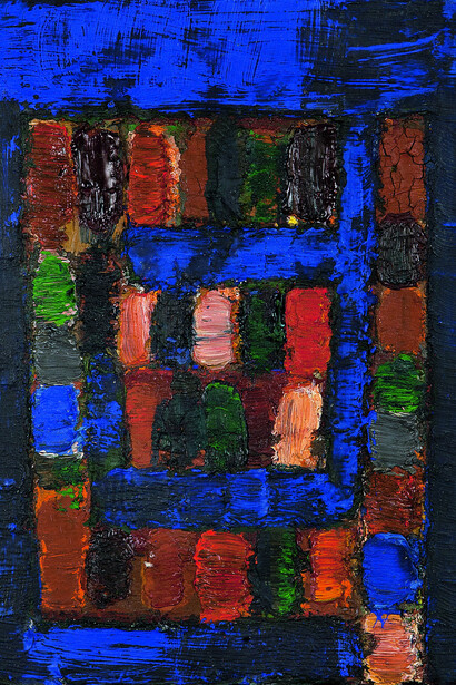 Untitled. c. 1970-90. Oil on wood 45_96, 6.3 × 4.7 in., catalogue raisonné N° 0265H
© Archives Jean-Michel Coulon/Aline Stalla-Bourdillon