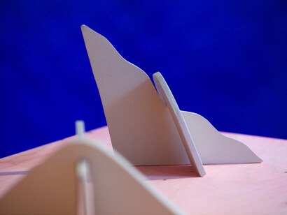 Installation view of Marine Duroselle, 'Preview of Shades' (2014) at Marsden Woo Project Space, focus on 'Cut-out' series, photo © Philip Sayer, courtesy of Marsden Woo Gallery, London