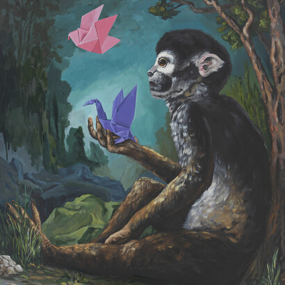 Djordje Ozbolt, Releasing the Demons of Creativity, 2014, Acrylic on icon board, 80 x 70 x 5.5 cm / 31 1/2 x 27 1/2 x 2 1/8 in. Photo: Genevieve Hanson © Djordje Ozbolt. Courtesy the artist and Hauser & Wirth