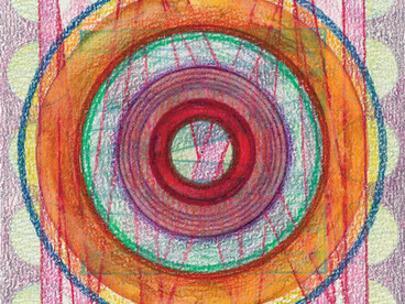 Magical Night #6, coloured pencil on paper, 13 x 13 cm, Mark Weighton, 2011
