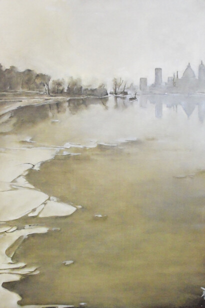 Jacopo Dalmastri Giugni, Alba su Mantova, olio su tela, cm 70.100, 2012 