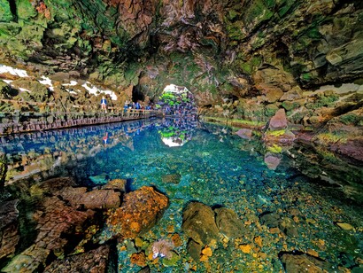 Jameos del Agua, una delle opere artistiche più iconiche di César Manrique, Lanzarote, Spagna